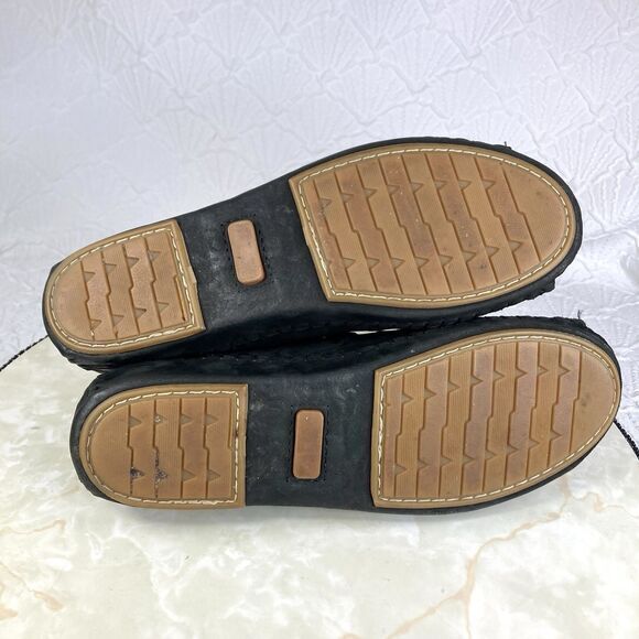 La Plume Shoes Womens 9.5 Black Suede Cutout Peep Toe Casual Walking Slingback - Picture 11 of 12